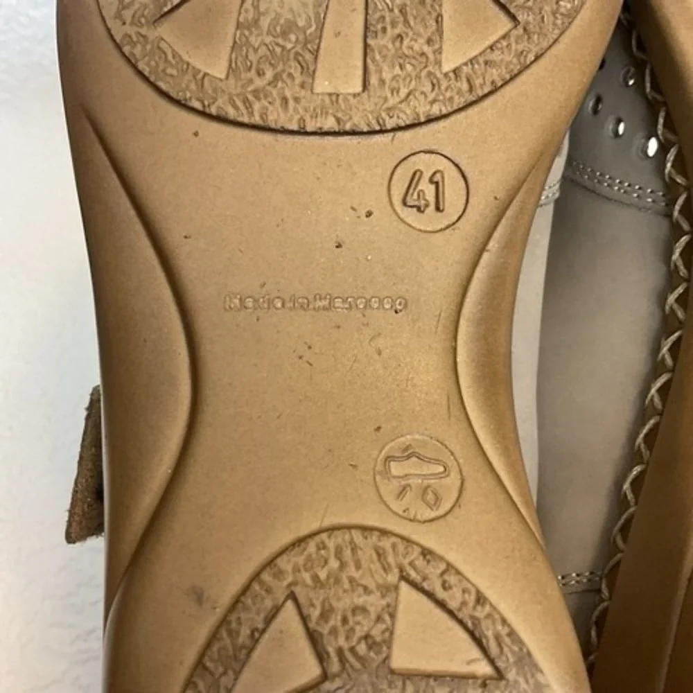 Rieker Tan‎ Closed Toe Slingback Perforated Mary Jane Sandals Women 41/US10-10.5